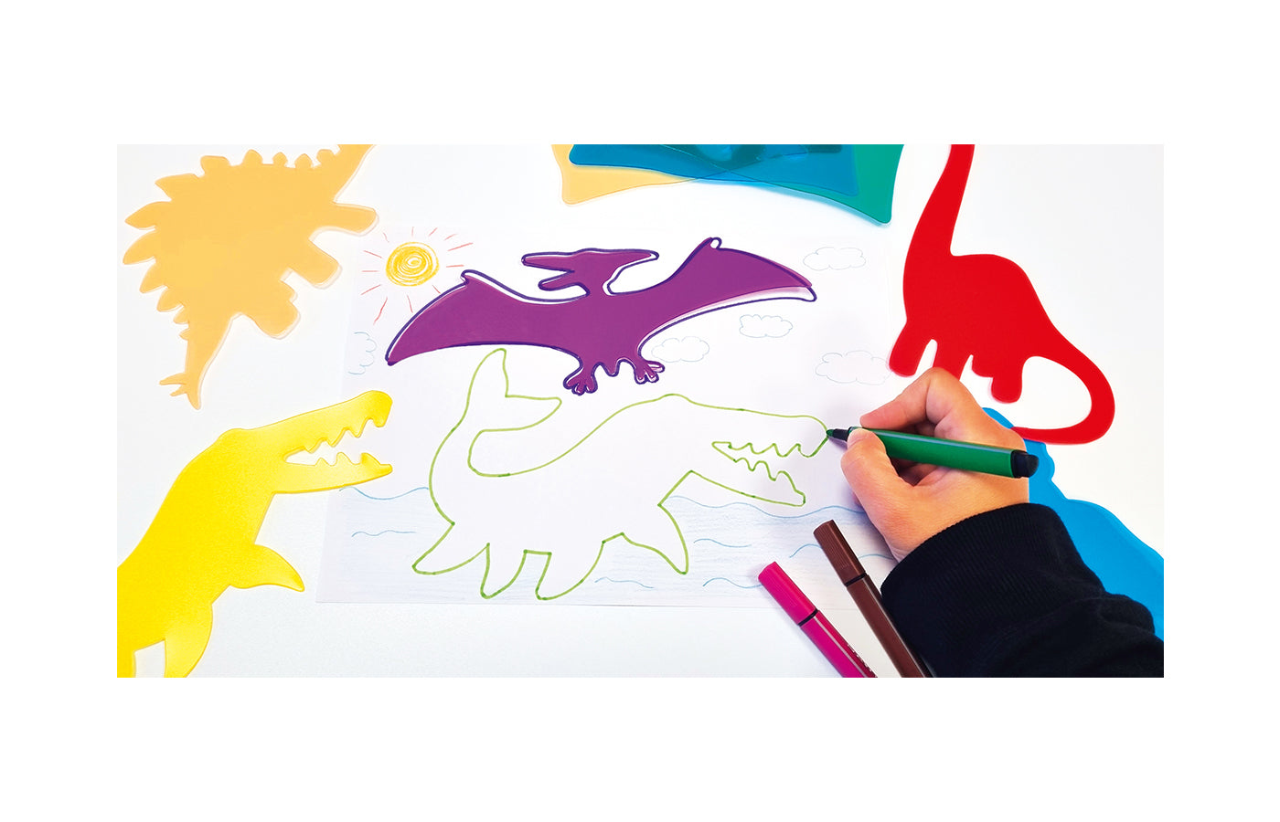 Transparante stencils - dinosaurussen (6)