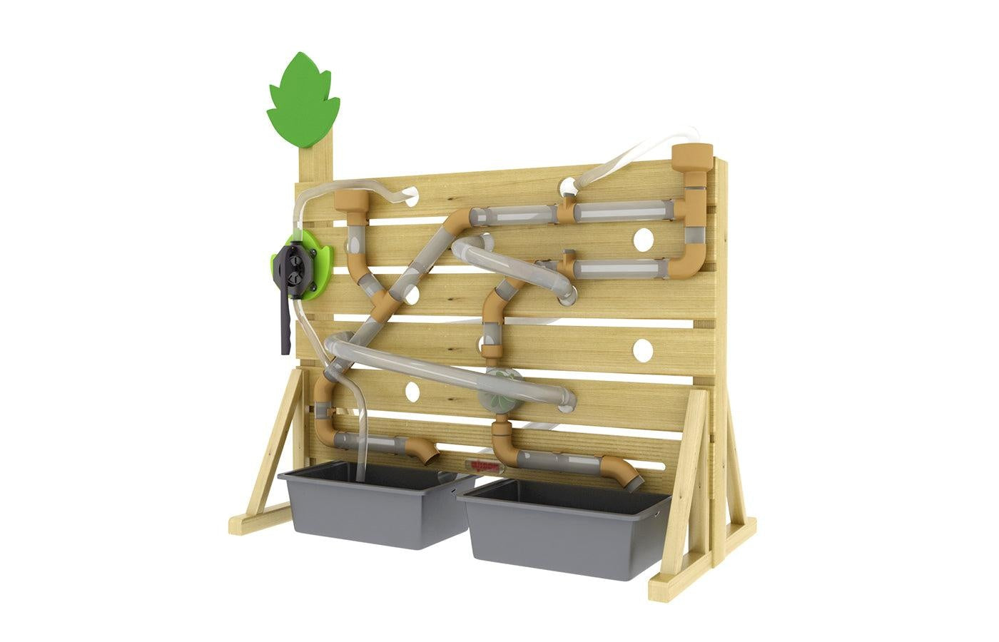 Watermuur met buizen