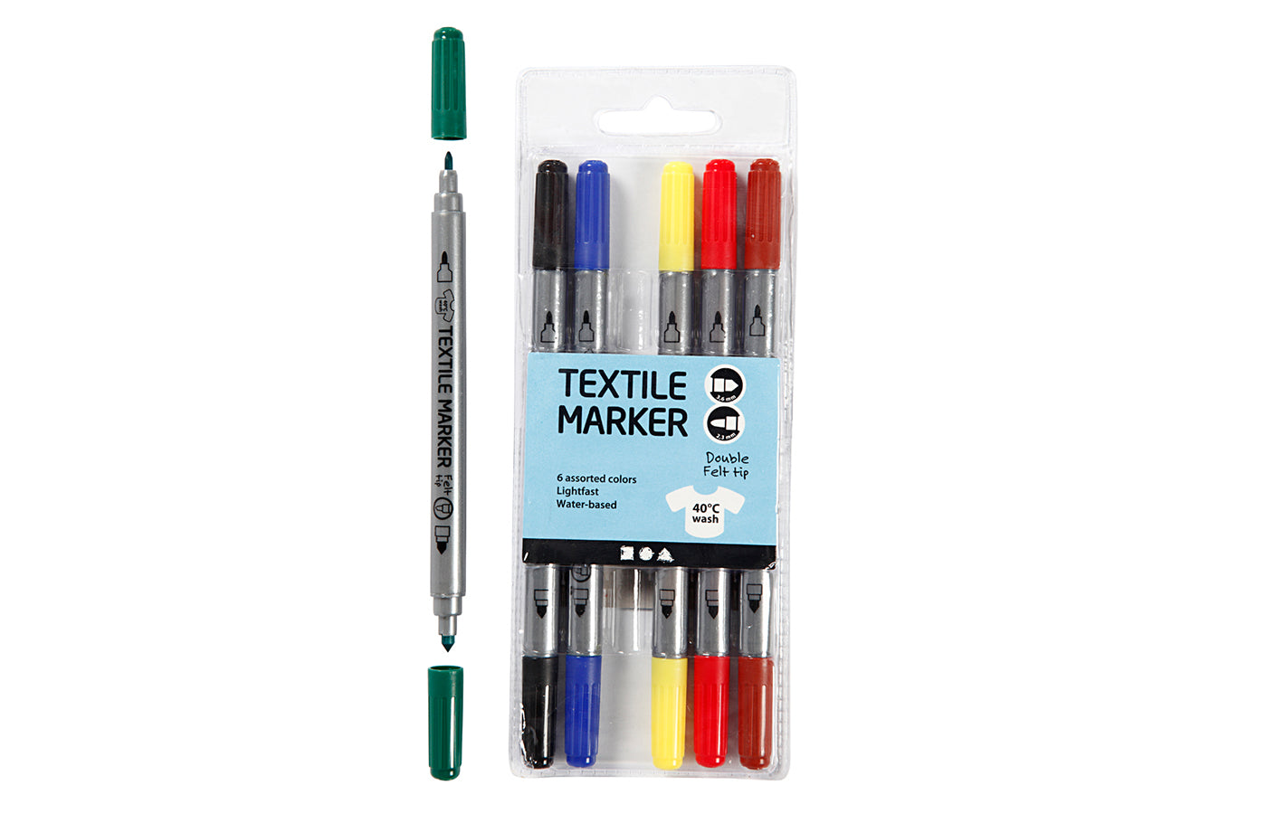 Textielstiften | Extra kleuren | Lijndikte 2.3-3.6 | 20 stuks kopen Textielstiften | Extra kleuren | Lijndikte 2.3-3.6 | 20 stuks kopen