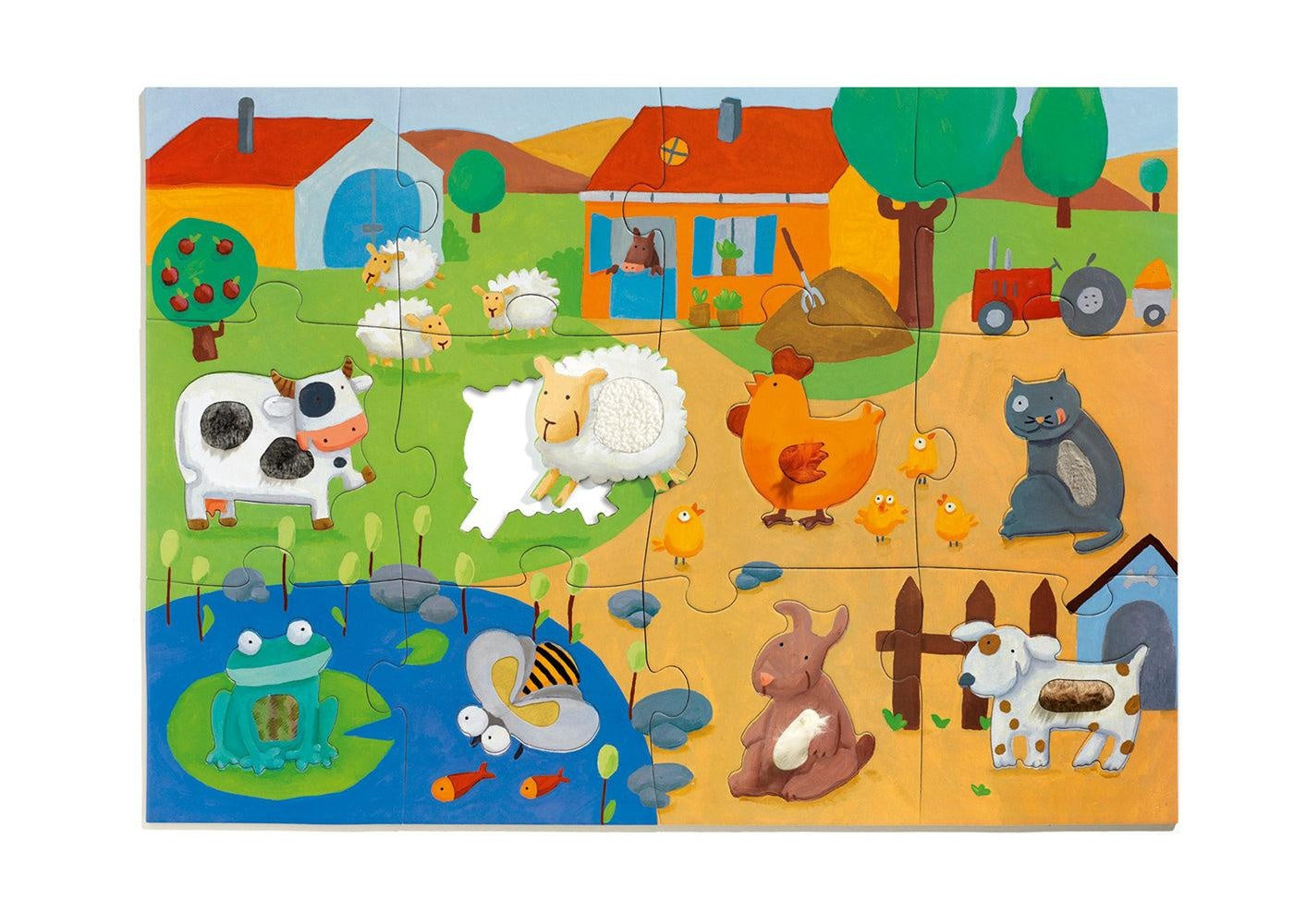 Grote tactiel puzzel - boerderij