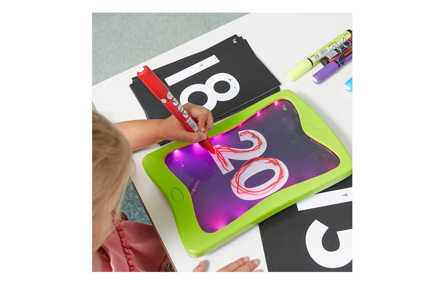 Opdrachtkaarten getallen (sensorisch verlicht schrijfbord)