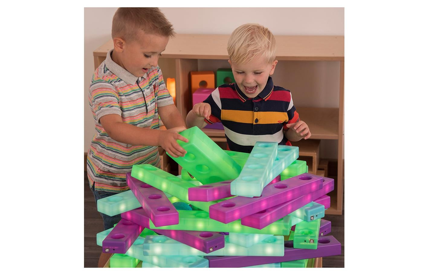 Lichtgevende  stapel- en bouwblokken (9)