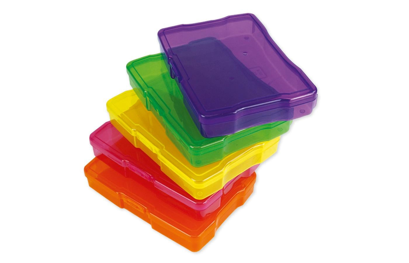 Gekleurde opbergboxen in koffer (13)