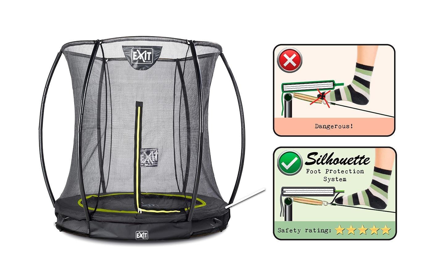 Inground trampoline met veiligheidsnet (rond)