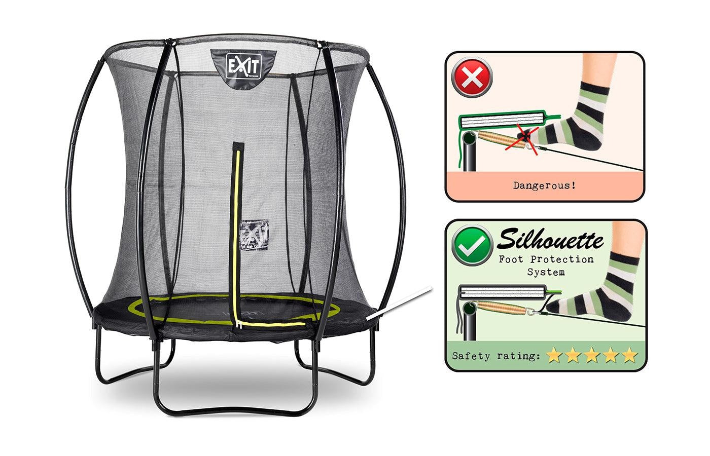 Trampoline met veiligheidsnet (rond)