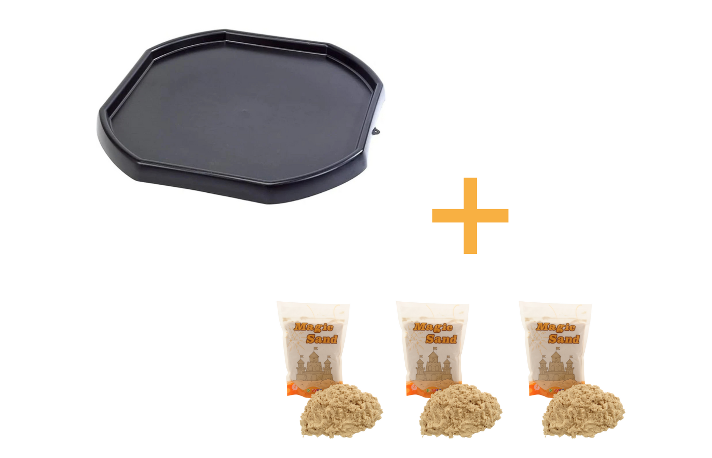 Tuff Table Sand Tuff Tray - ontdektafel (zwart) + Magic Sand (3kg) – Houten ...