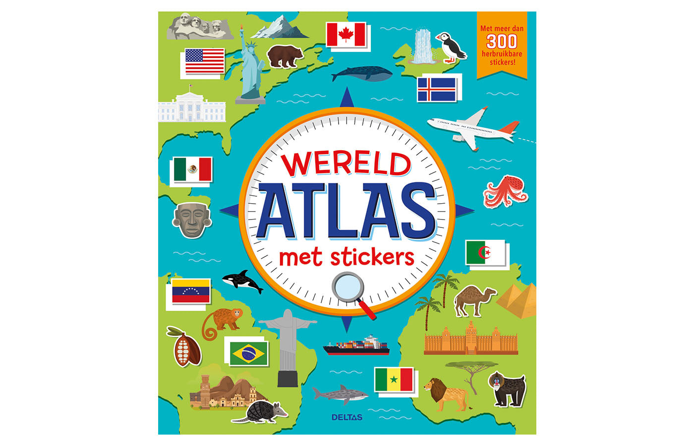 Wereld atlas met stickers - ZNU